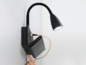 GULP - Metal wall lamp with USB and swing arm _ Fan Europe Lighting